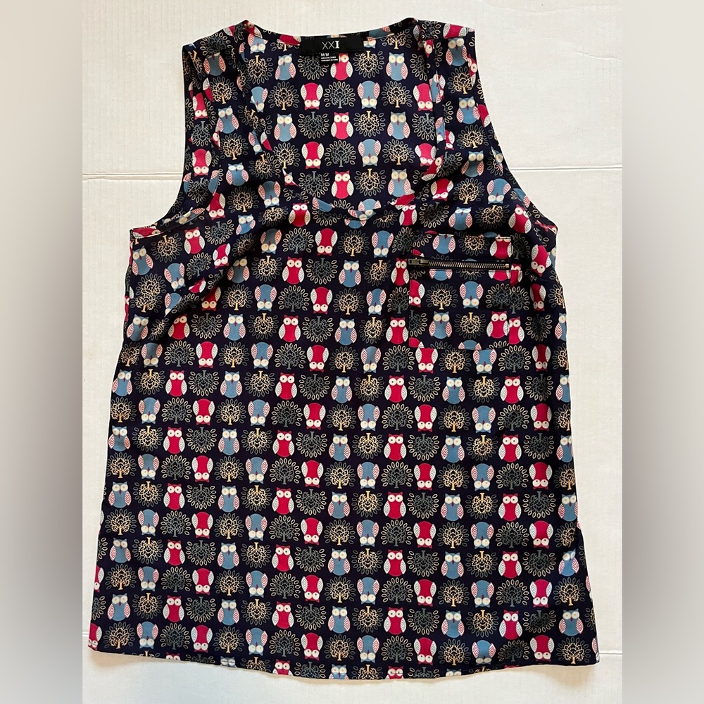 Forever 21 Owl Print Sleeveless Top
